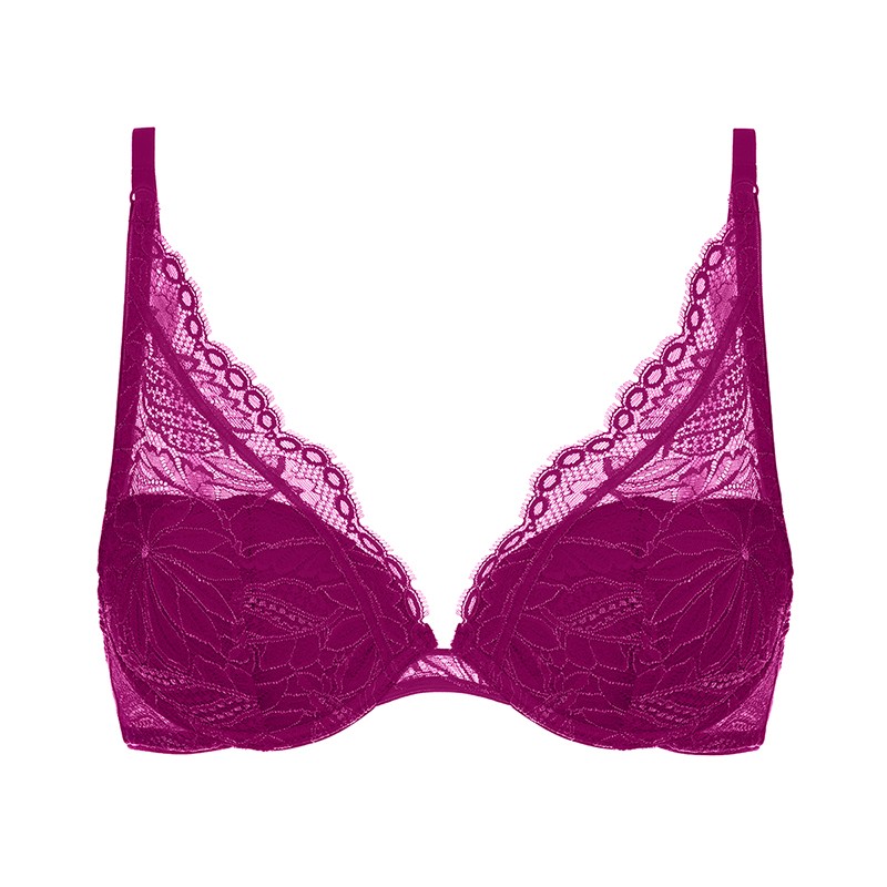 Cacique Balconette Bra Lace Invisible Band Purple Back Smoother 38 C Size  undefined - $50 - From Tallulahs